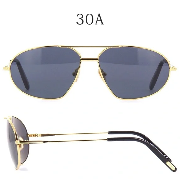 NEW FT0771/S 30A TOM FORD BRADFORD TF771 30A UNISEX AVIATOR GOLD GREY SUNGLASSES